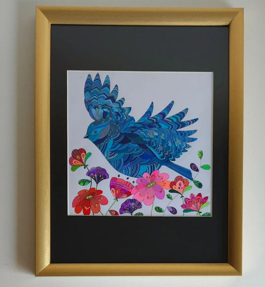 PAJARITO SOBRE FLORES